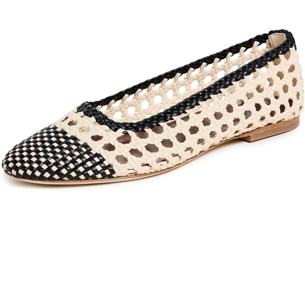 STAUD Nell Crochet Ballerina Flats excellent condition worn once